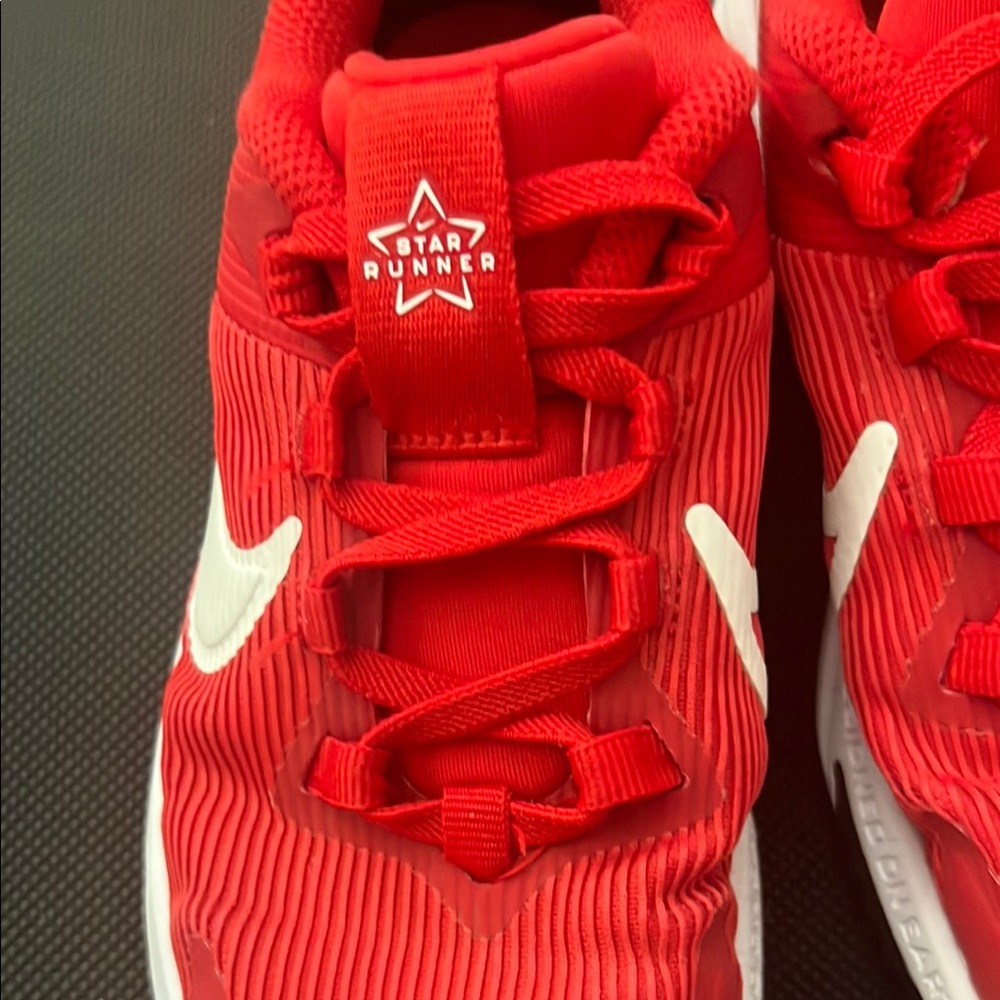 Nike Kids Red and White Sneakers - Picture 2 of 5